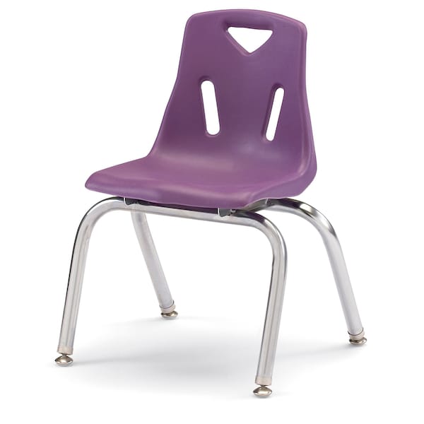 Jonti-Craft Berries Stacking Chairs with Chrome-Plated Legs, 14 in. Ht, Set of 6, Purple 8144JC6004 - main